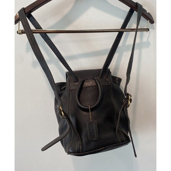 VINTAGE COACH BACKPACK BROWN PEBBLE LEATHER LUXURY SONOMA DRAWSTRING - Picture 15 of 15